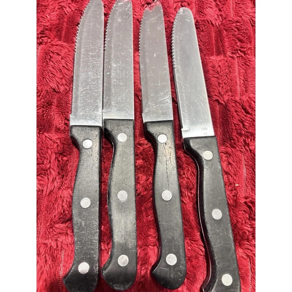 VTG Stainless Steele Full Tang Steak Cutting Knives Black Handle 9.5